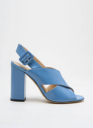 Sandales/nu pieds matière lisse talon de 7 à 9cm bleu ESSENTIEL femme