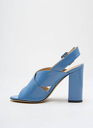 Sandales/nu pieds matière lisse talon de 7 à 9cm bleu ESSENTIEL femme