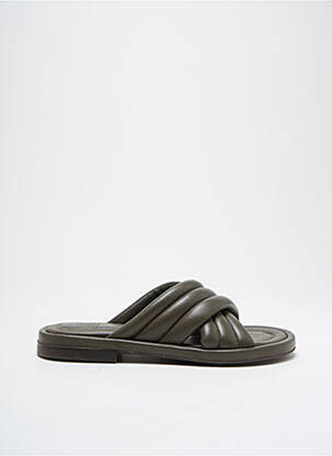 Mules/sabots matière lisse talon plat jusqu'à 3cm vert BILLIBI femme