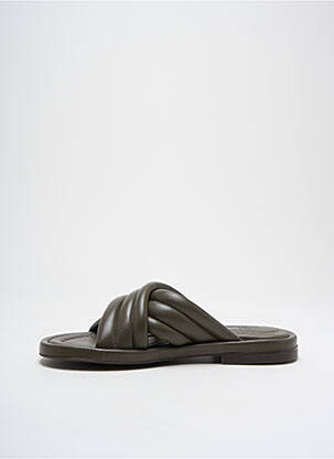 Mules/sabots matière lisse talon plat jusqu'à 3cm vert BILLIBI femme