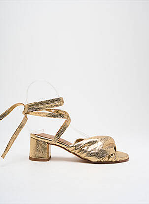 Sandales/nu pieds tissage satiné talon de 4 à 6cm or ANAKI femme