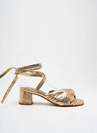 Sandales/nu pieds tissage satiné talon de 4 à 6cm or ANAKI femme