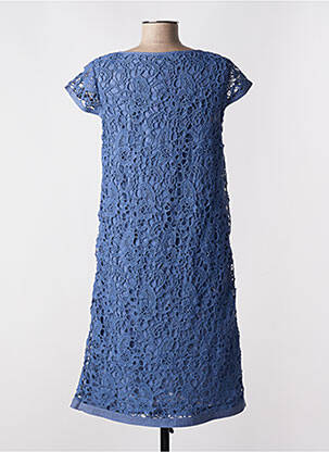 Robe mi-longue manches courtes manches courtes bleu MD'M femme