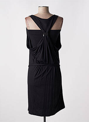 Robe mi-longue imprimé fantaisie sans manche noir EVALINKA femme
