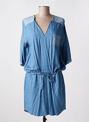 Robe mi-longue manches 3/4 manches 3/4 bleu LENNY B femme