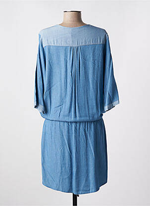 Robe mi-longue manches 3/4 manches 3/4 bleu LENNY B femme