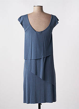 Robe mi-longue coupe fluide sans manche bleu SEE THE MOON femme