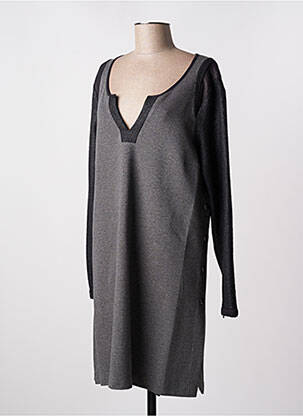 Robe courte manches longues manches longues gris LAUREN VIDAL femme