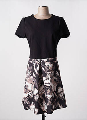 Robe courte fermeture zippée au dos manches courtes noir PURPLE JAM femme