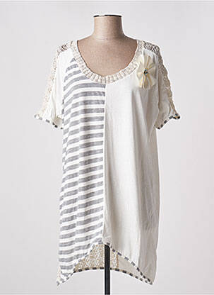 Tunique manches courtes tissage jersey beige LOLITAS & LOLOS femme