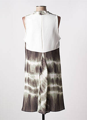 Robe mi-longue coupe fluide sans manche vert LAUREN VIDAL femme