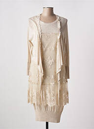 Ensemble robe broderie beige LAUREN VIDAL femme