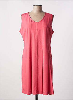 Robe mi-longue tissage crêpe sans manche rose NINATI femme