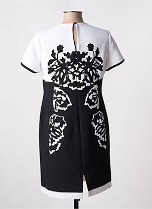Robe mi-longue imprimé fantaisie manches courtes noir ANNE KELLY femme