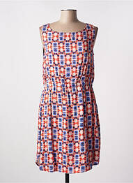 Robe mi-longue imprimé fantaisie sans manche orange LA FEE MARABOUTEE femme