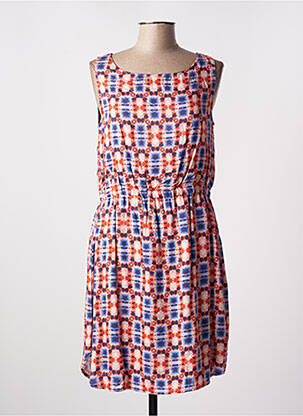 Robe mi-longue imprimé fantaisie sans manche orange LA FEE MARABOUTEE femme