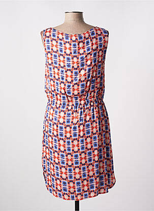 Robe mi-longue imprimé fantaisie sans manche orange LA FEE MARABOUTEE femme