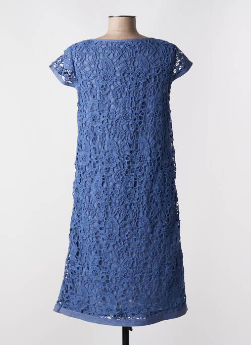Robe mi-longue manches courtes manches courtes bleu MD'M femme