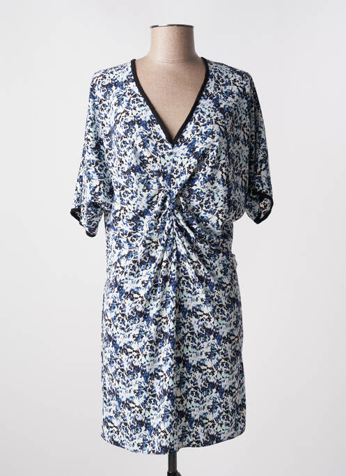 Robe courte manches courtes manches courtes bleu LENNY B femme