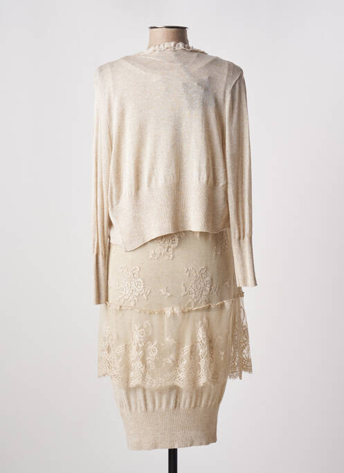 Ensemble robe broderie beige LAUREN VIDAL femme