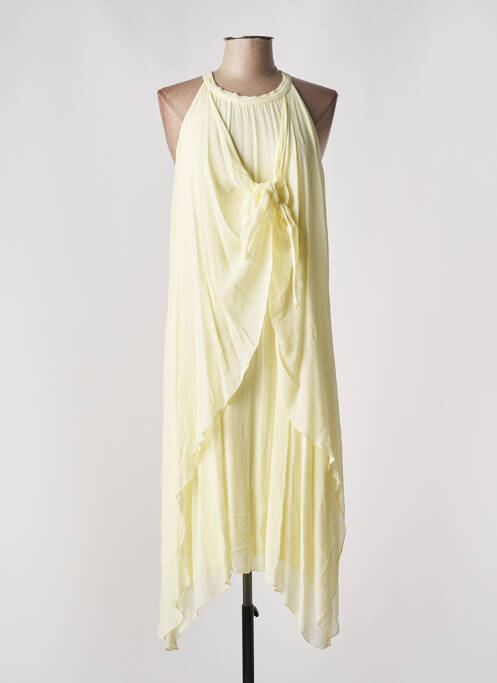 Robe mi-longue jaune LAUREN VIDAL pour femme