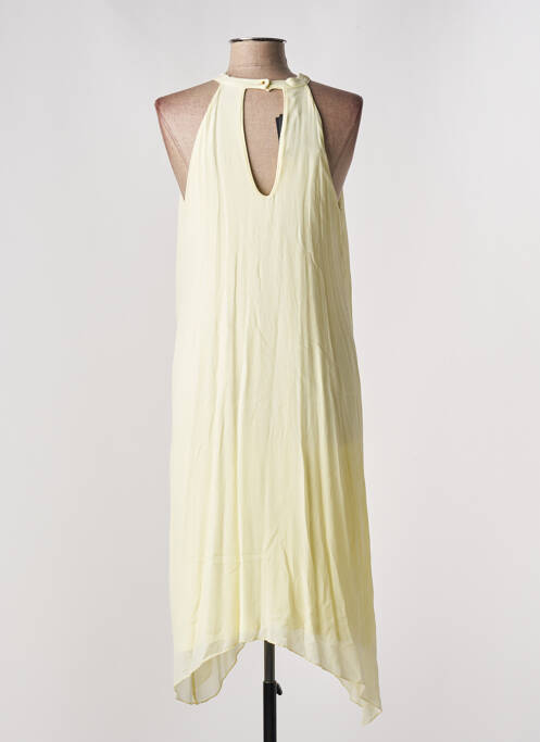 Robe mi-longue jaune LAUREN VIDAL pour femme
