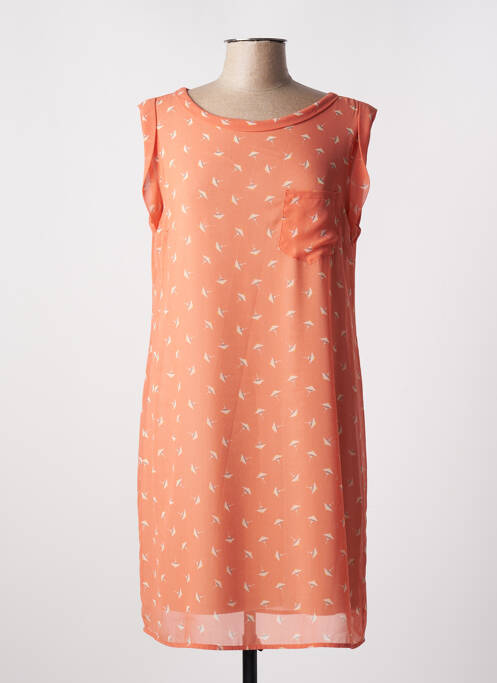 Robe mi-longue orange LA FEE MARABOUTEE pour femme