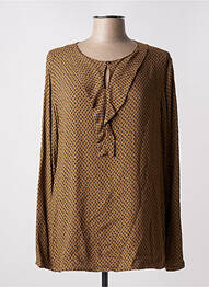 Blouse poignets boutonnés avec fente manches longues marron TBS femme