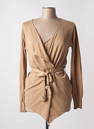 Gilet manches longues stretch beige I.CODE (By IKKS) femme