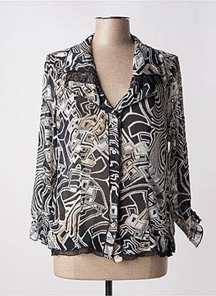 Chemisier tissage crêpe manches longues noir #127344 femme