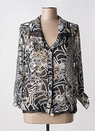 Chemisier tissage crêpe manches longues noir #127344 femme