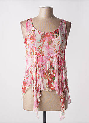 Top tissage crêpe sans manche rose CRISTINA GAVIOLI femme