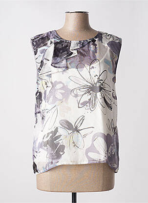 Top coupe fluide sans manche gris CRISTINA GAVIOLI femme