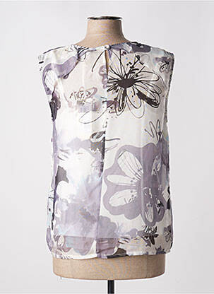 Top coupe fluide sans manche gris CRISTINA GAVIOLI femme