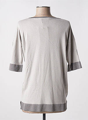 Pull coupe cintrée manches courtes gris LAUREN VIDAL femme