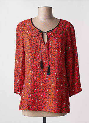 Blouse tissage popeline manches 3/4 orange VOODOO femme