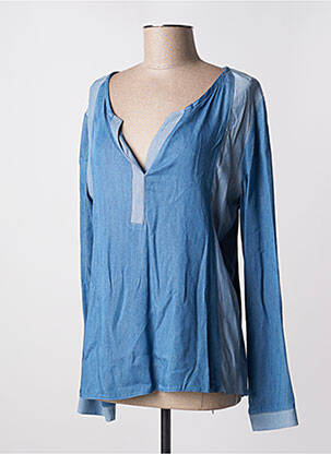 Tunique manches longues col v bleu LENNY B femme