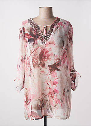 Tunique manches longues légère et transparente rose GELCO femme