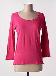 Pull coupe cintrée manches 3/4 rose C'EST BEAU LA VIE femme