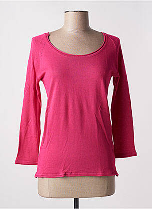 Pull coupe cintrée manches 3/4 rose C'EST BEAU LA VIE femme