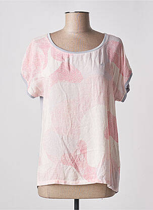 T-shirt col rond manches courtes rose TBS femme