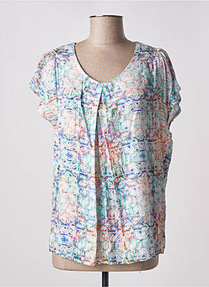 Blouse manches courtes manches courtes bleu ANNE KELLY femme