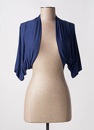 Boléro col v bleu ABY GARDNER femme