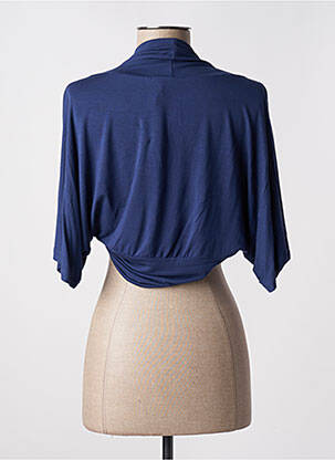 Boléro col v bleu ABY GARDNER femme