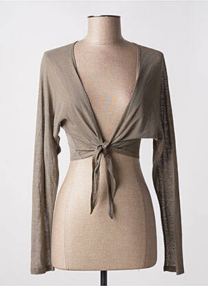 Boléro maille fine vert DECA femme