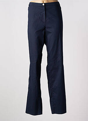 Pantalon droit fermeture zippée sous rabat boutonné taille normale bleu CHRISTIAN MARRY femme