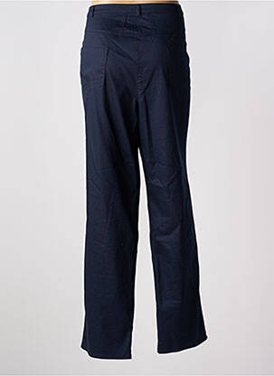 Pantalon droit fermeture zippée sous rabat boutonné taille normale bleu CHRISTIAN MARRY femme