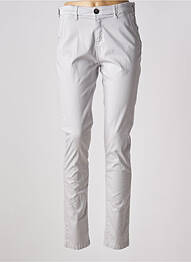 Pantalon chino fermeture zippée sous rabat boutonné taille normale gris TBS femme