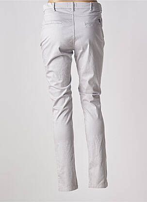Pantalon chino fermeture zippée sous rabat boutonné taille normale gris TBS femme