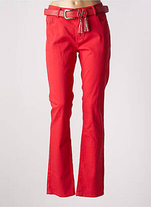 Pantalon slim stretch taille normale rouge ONADO femme